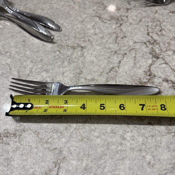 Set of 5 Oneida SIMMER Stainless Glossy Frosted Swirl Dinner Forks 8 Inch - Picture 7 of 7